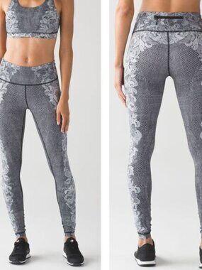 LULULEMON Speed Wunder Tight Nulux Sz 4 Florence Speed Wunder 50 G White Black